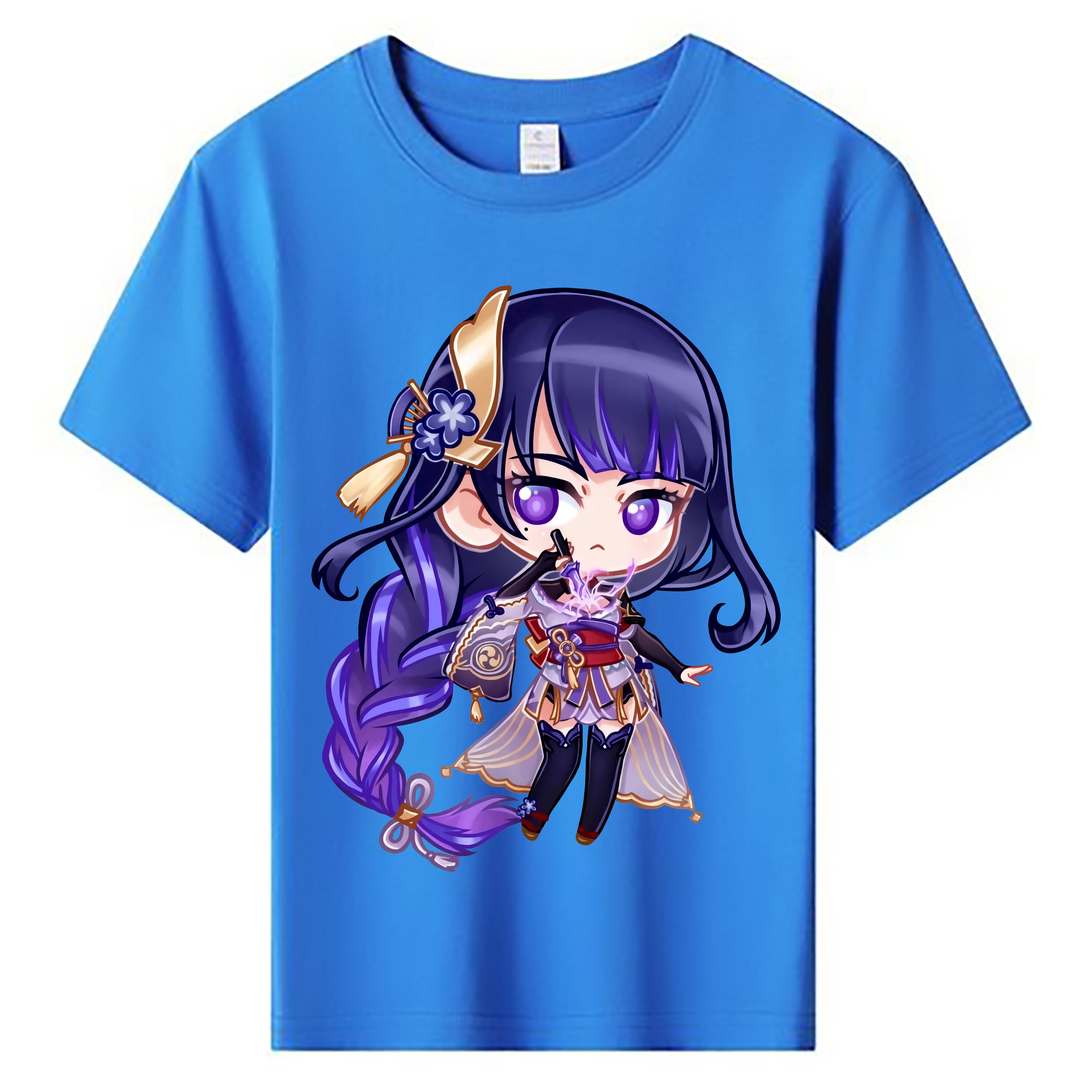 げんし神 雷電将軍 らいでんしょうぐん genshin Raiden Shogun 綿100％キッズTシャツ（フロントプリント）